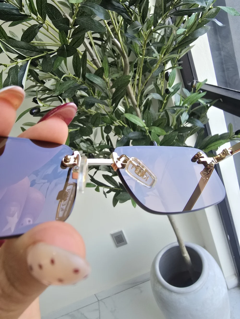 Fendi First Crystal FE 4172us Rectangular Sunglasses - Picture 7 of 12
